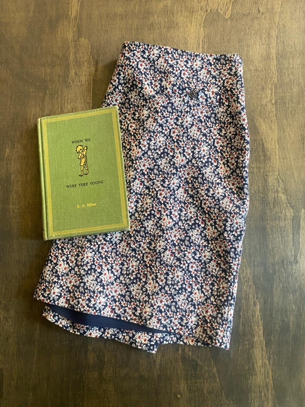 Banana Republic Floral Print Navy Pencil Skirt